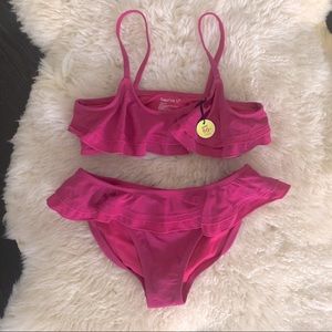 Girl’s Pink GAP Swimsuit Bathing Suit Bikini 2 Piece LARGE 10-12 NWT New
